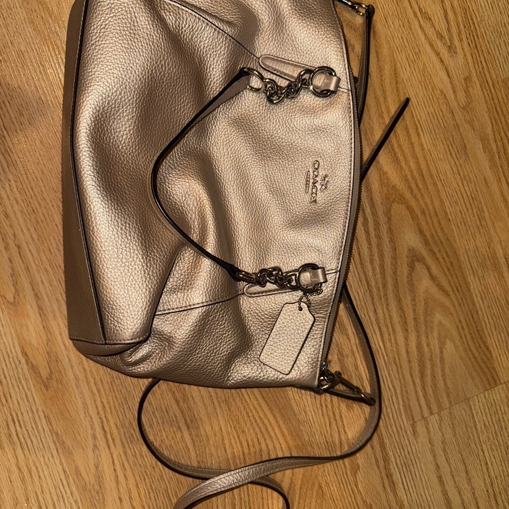 Coach Metallic Silver Shoulder Bag